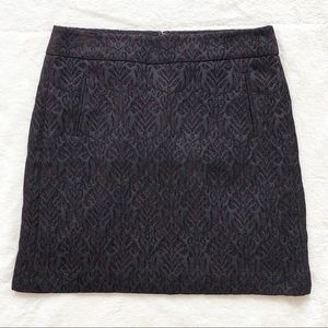 LOFT Outlet | Black & Burgundy Textured Skirt